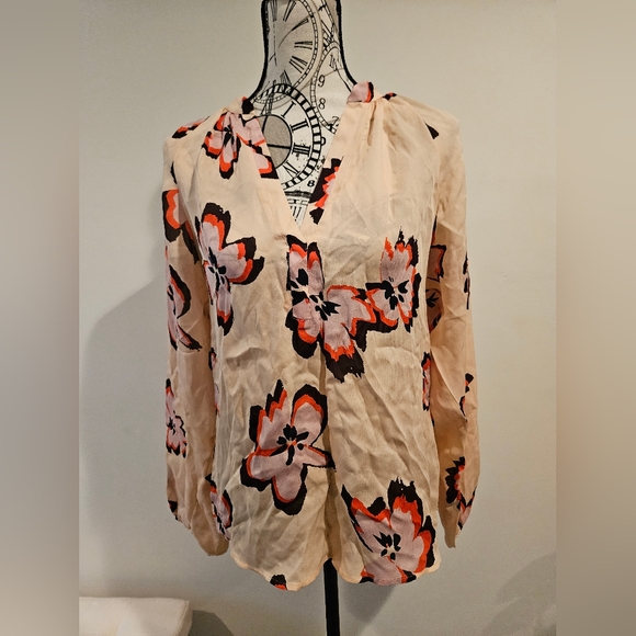 ⭐️ NWT $375 A.L.C. Jules Pink Floral Print Silk Blouse size 2 - Picture 6 of 6